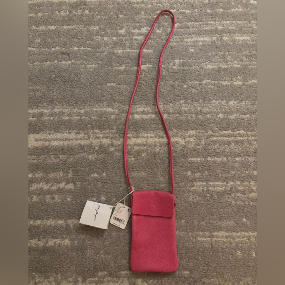 Free People Pink Crossbody Leather Phone Bag